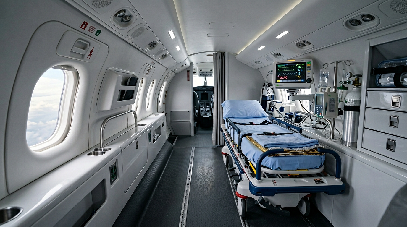 Critical care air medical cabin interior